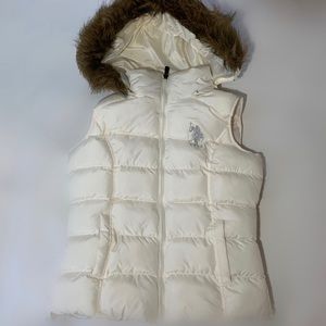 USPA Off White Hooded Vest